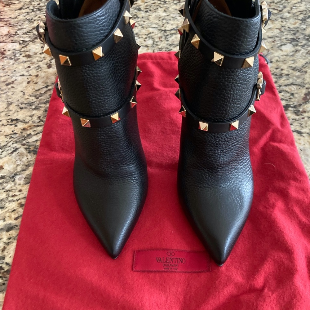 Black Valentino Rockstud Boots